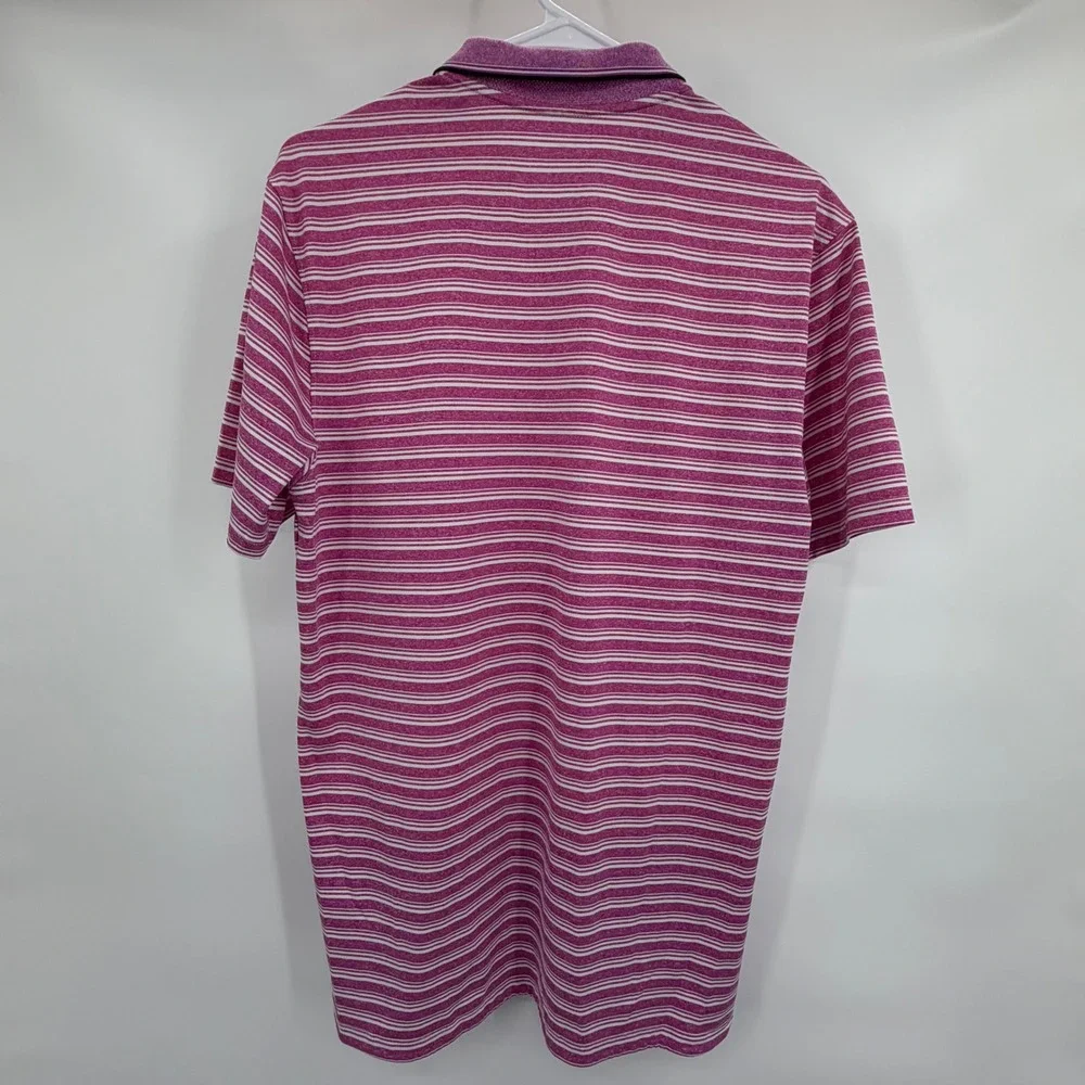 Nike Dri-FIT Mens Striped Golf Polo Shirt Purple White Small‎ Standard Fit